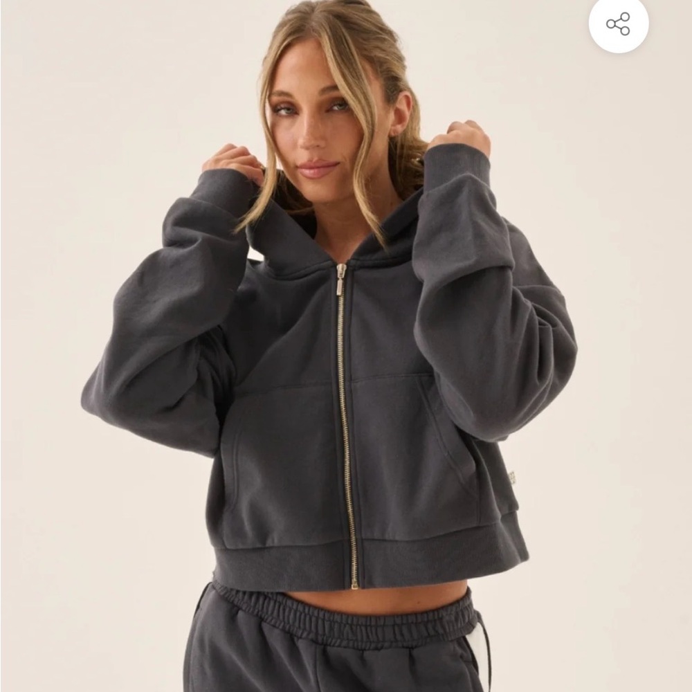 Araminta James Zip Hoodie in Washed Charcoal NWT in Original Packaging